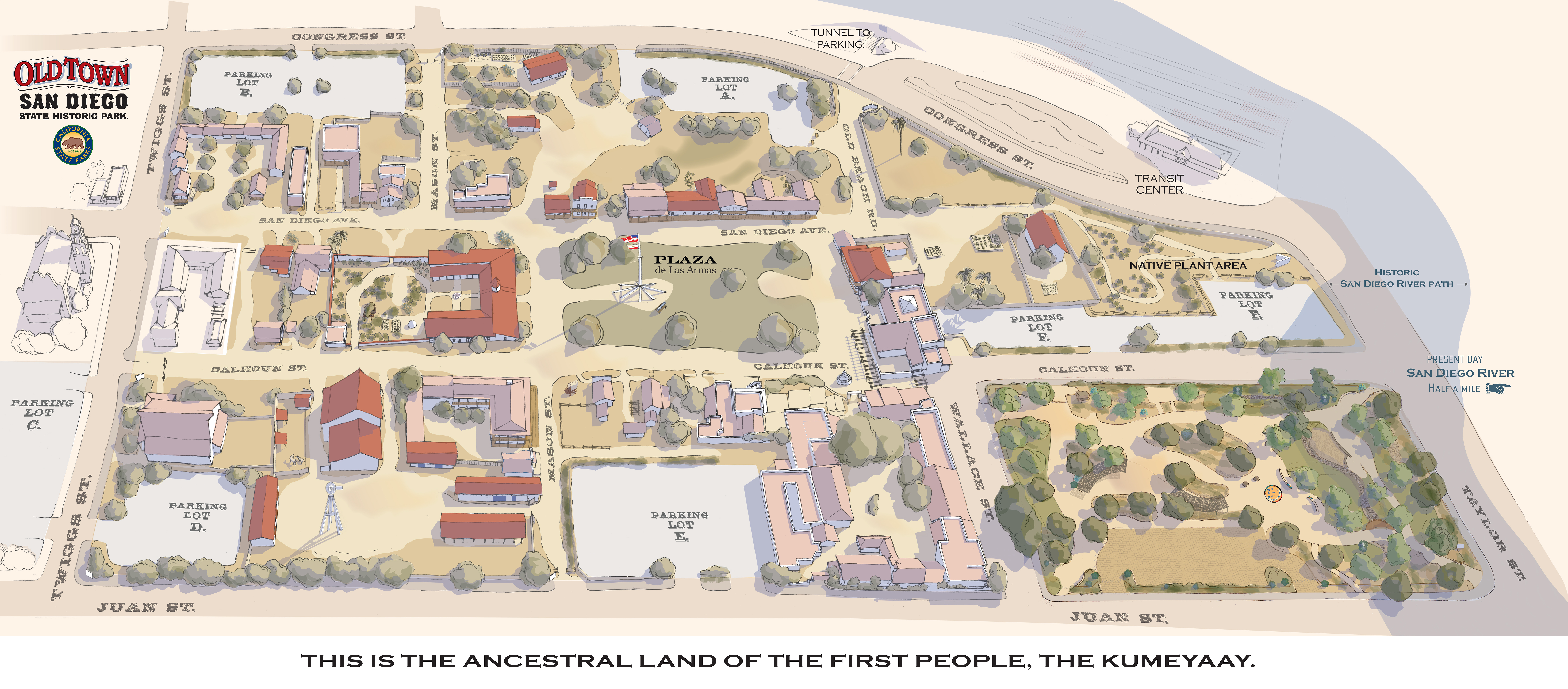 Map of Old Town San Diego State Historic Park
